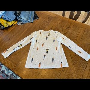 Zara KIDS girls cotton shirt w/ Lady print size 13-14 cm 164